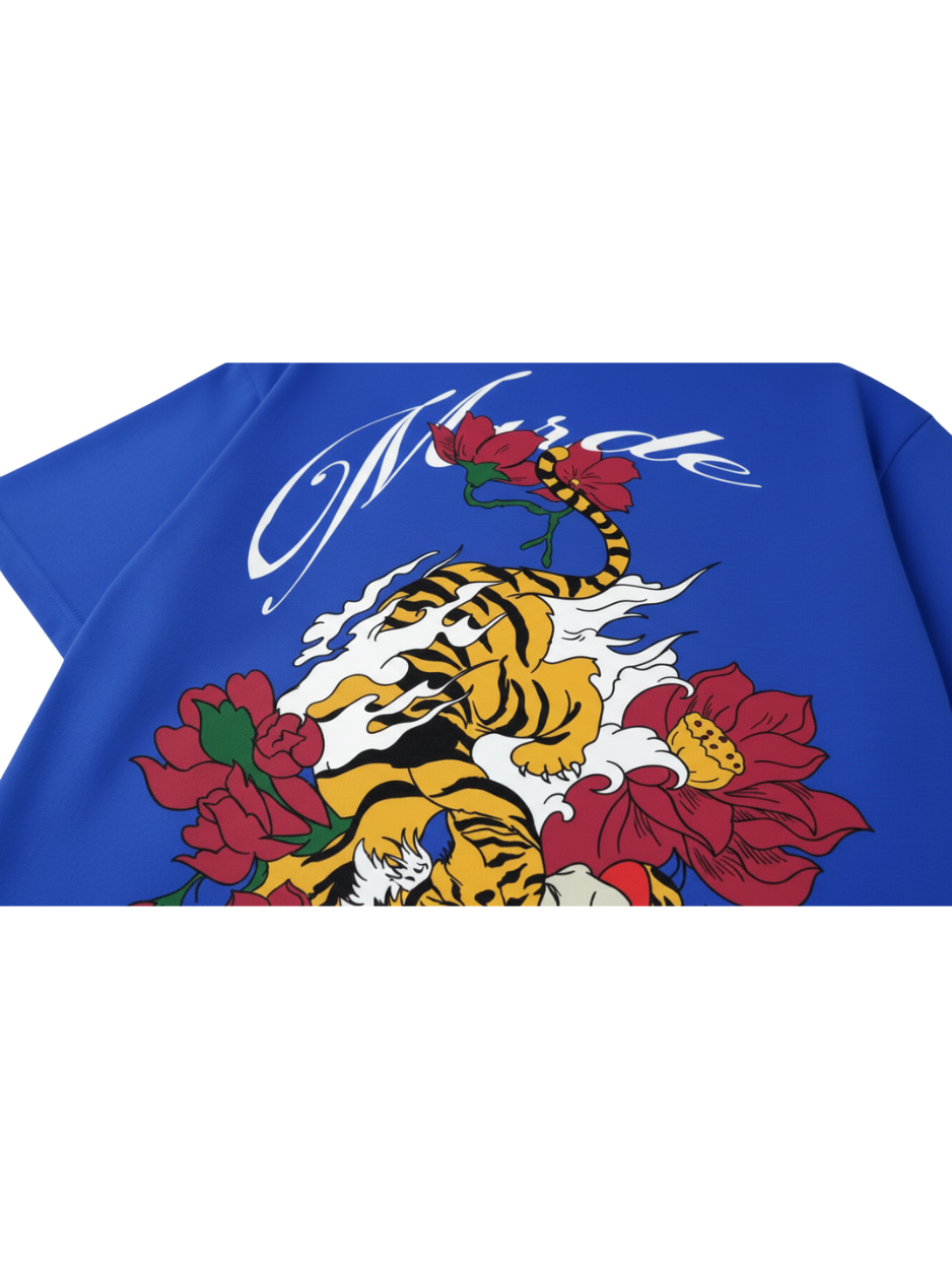 Royal Blue Shadow Tiger Oversized T-shirt