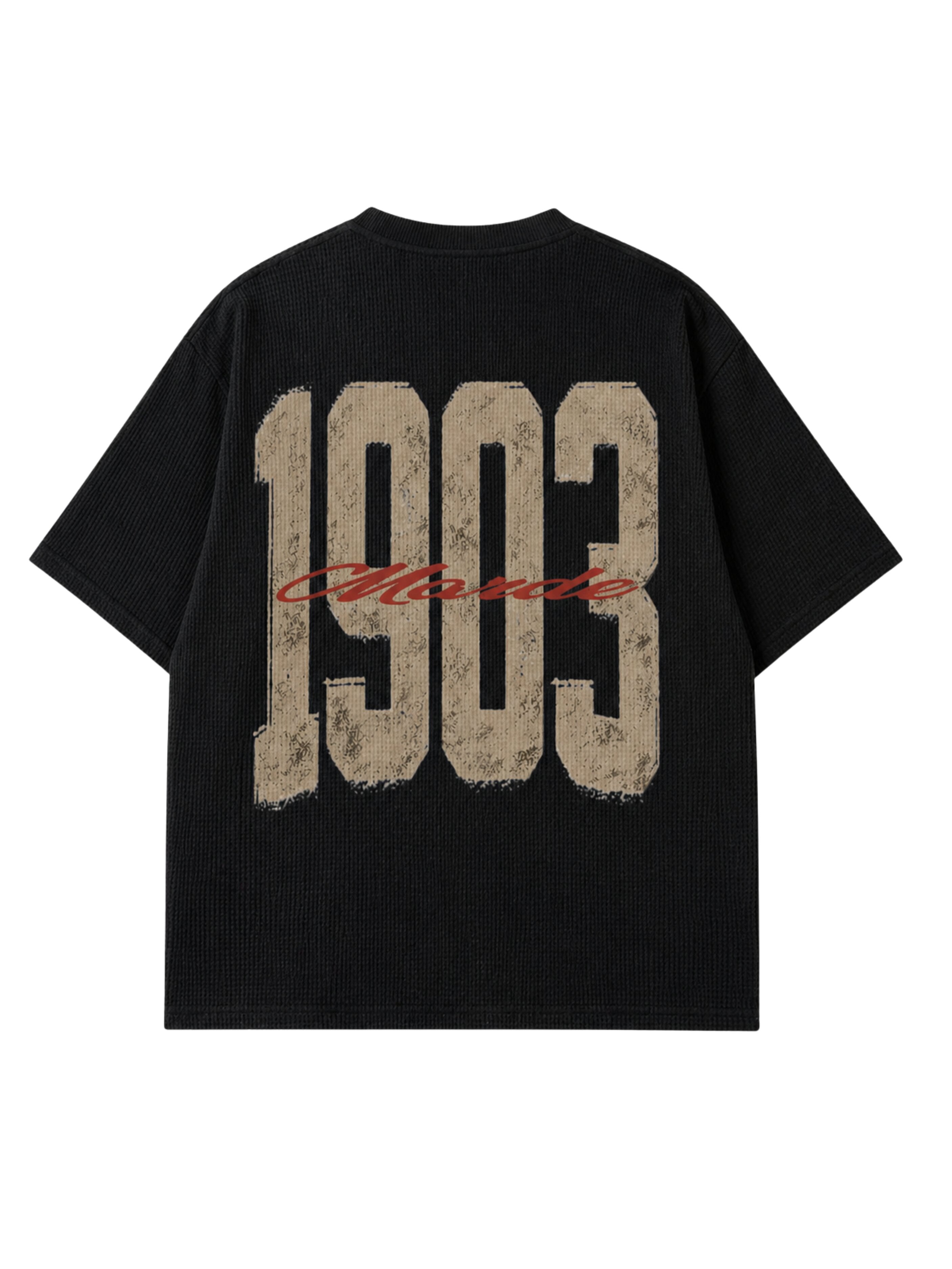 Black 1903 Legacy Waffle Oversized T-Shirt