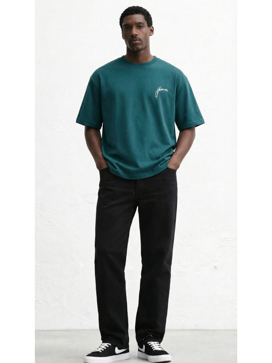 Teal Shadow Tiger Oversized T-shirt