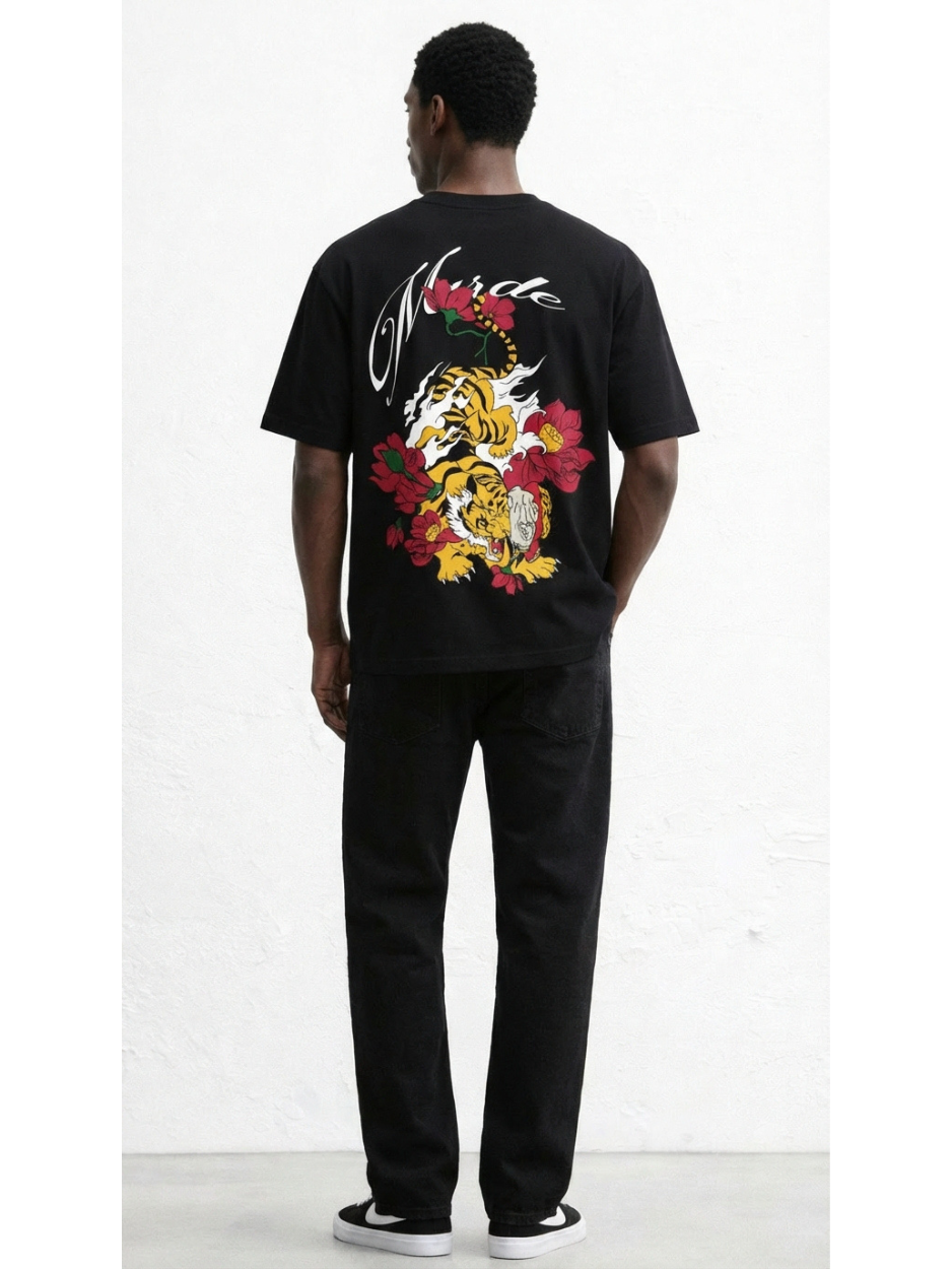 Black Shadow Tiger Oversized T-shirt