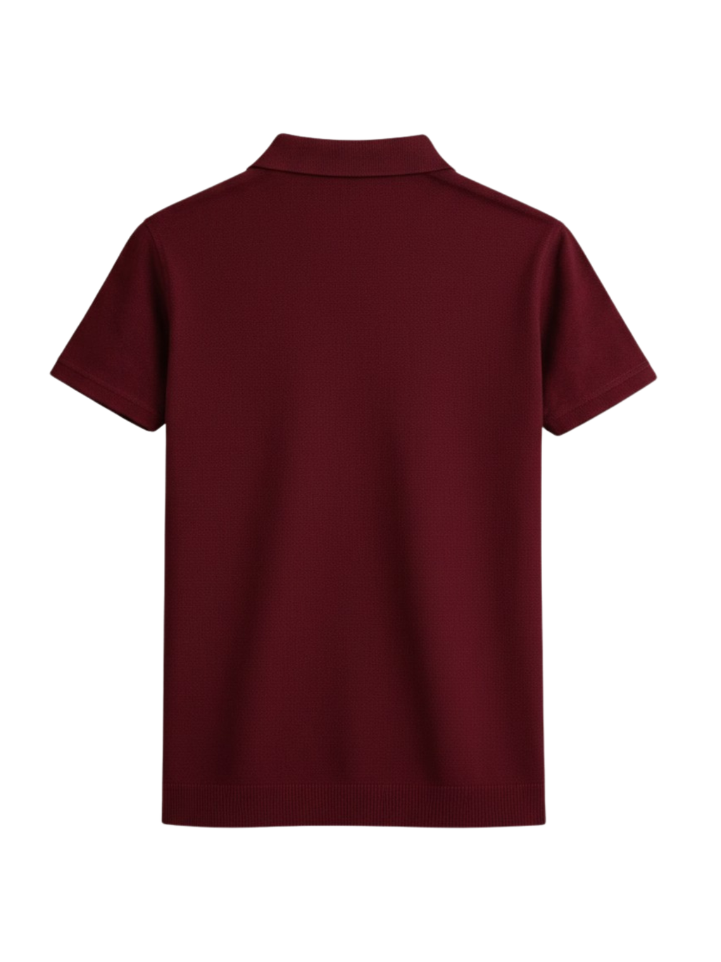 Maroon polo shirt on a white background