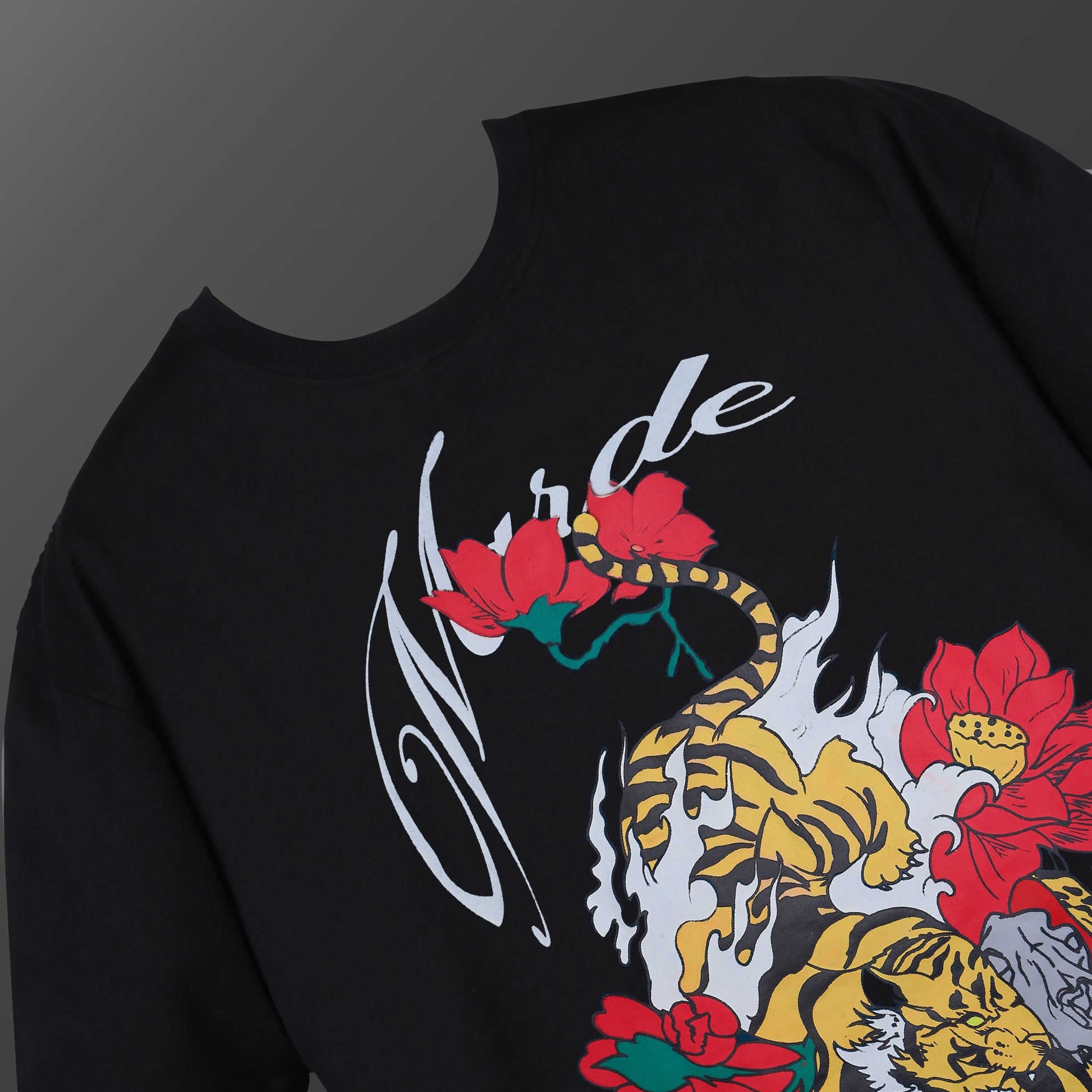 MARDE'S Shadow Tiger Oversized T-shirt (Black)