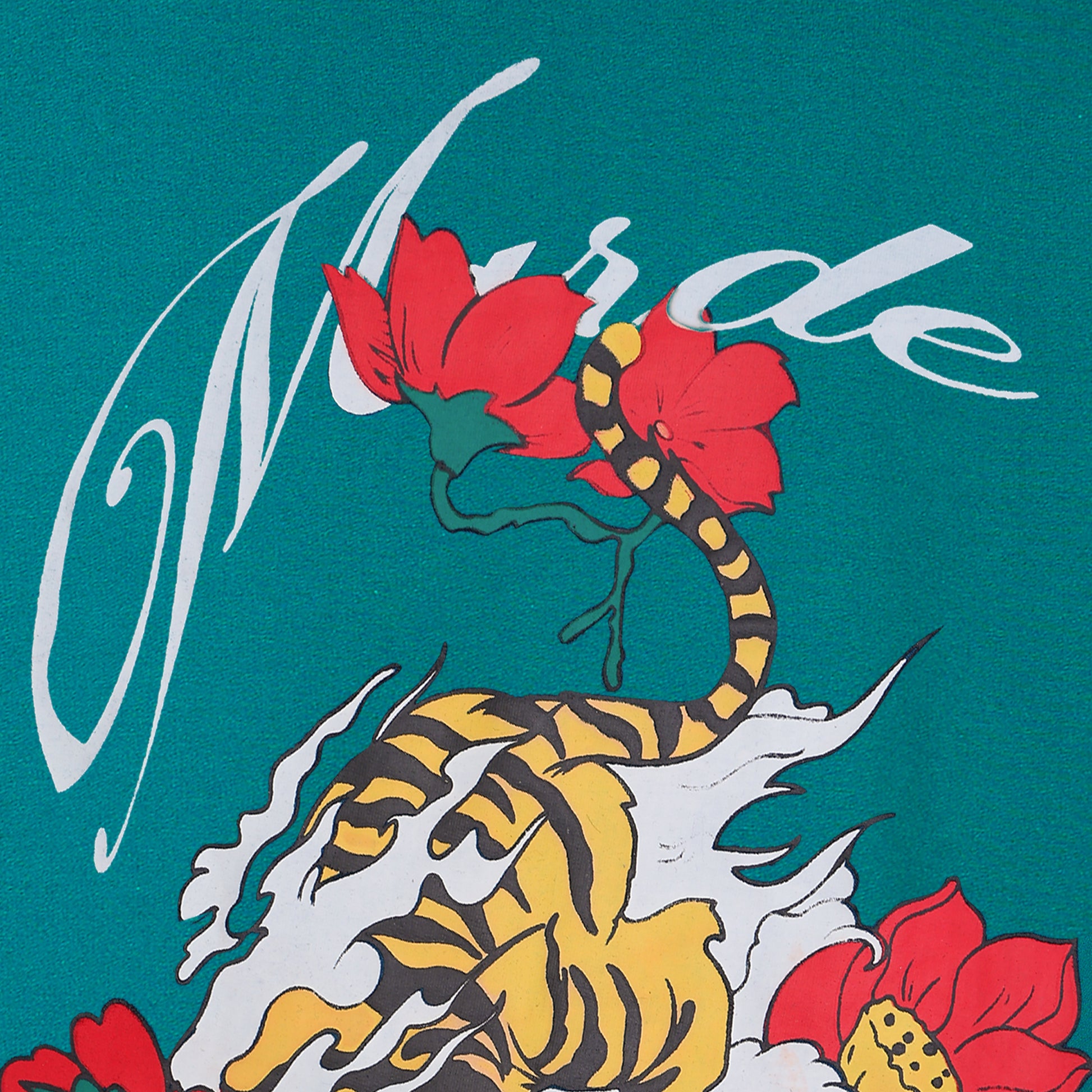 MARDE'S Shadow Tiger Oversized T-shirt (Teal)