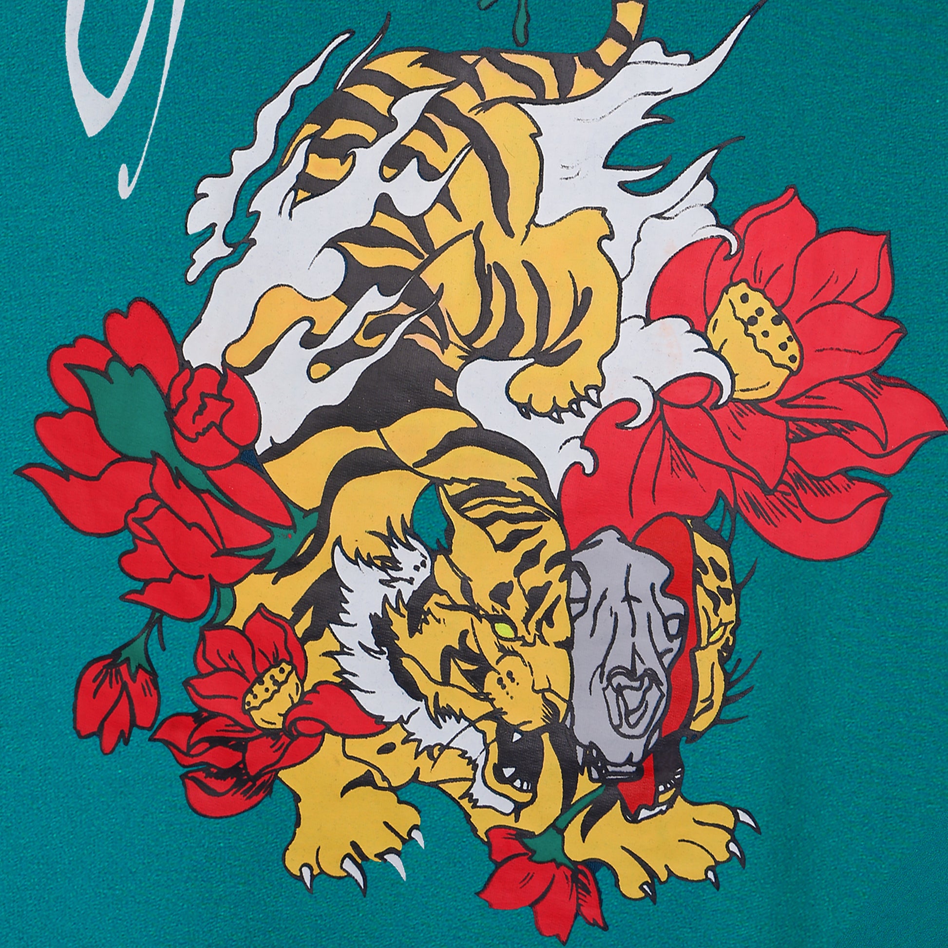 MARDE'S Shadow Tiger Oversized T-shirt (Teal)